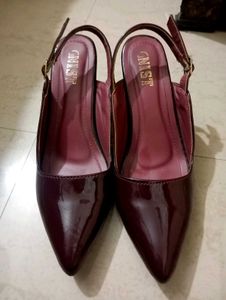 Elegant Burgundy Slingback Heels