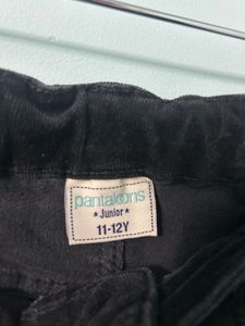 Pantaloons Juniors Corduroy Black Trousers