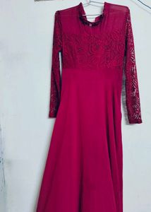 Elegant Red Lace Dress