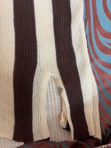 Striped Knit Long Sleeve Top