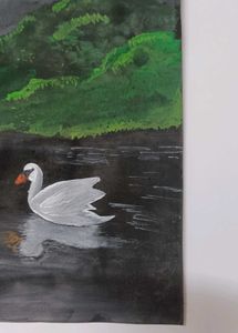 Night Swan Painting