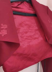 Red Cropped Bolero Jacket