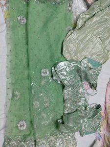 Very Beautiful Mint Green saree