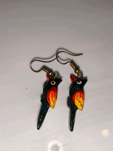 wooden Bird Earrings , Bracelet