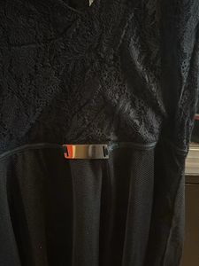 Black Netted Flared Dress From Soie