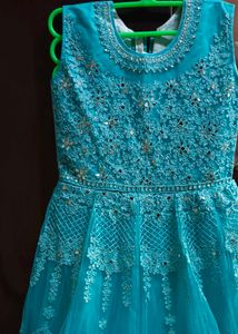 Teal Embroidered Dress