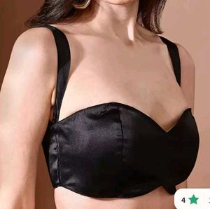 Silk Padded Drawstring Back, Broad Neck Blouse