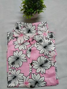 Pink Floral Button-Down Shirt