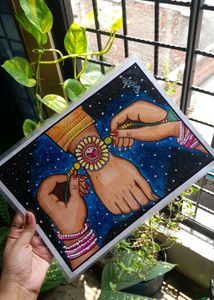 Raksha Bandhan Artwork For Homedecor And Gift Item (Laminated Artwork)