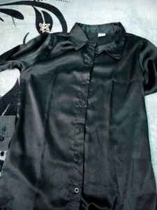 SSS black satin shirt
