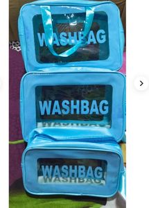 3-Piece Blue Wash Bag Set Combo