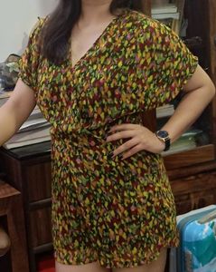 A Cute Playsuit Of Multicolour