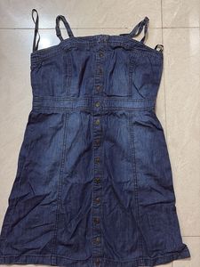 Denim Button-Down Mini Dress