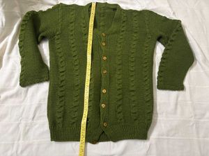 Olive Aran Knit Cardigan