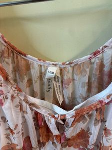 Floral Chiffon Off-Shoulder Top