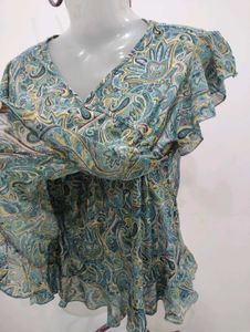 Paisley Ruffle Blouse