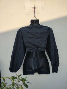 Shein Black Wrap Up Top