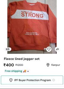 fleece lined carrot coloured set (2-4 years)