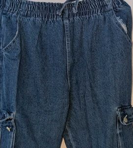Denim Cargo Joggers