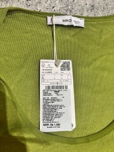 Mango Satin Green Top