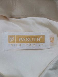 Men's White Silk Blend Long Sleeve Shirt