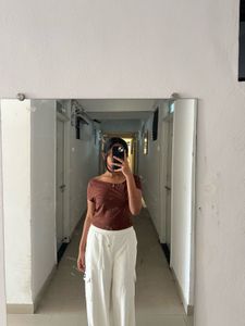 Brown Crop Top - Stylish &amp; Chic