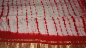 Red White Bangali Type Saree  , Good Quality , Goo