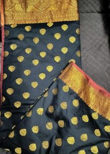 Beautiful Black Banarasi Saree (Only Sari)
