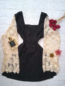 Corset Back Lace Sleeves Kurti 🎀