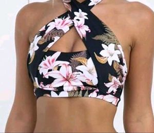 Floral Colour Print Bra
