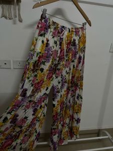 Multi Floral Print Pleated Palazzo
