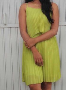 Partywere Lime Green A Line Dress