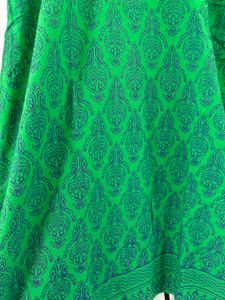 Bottle Green Kurti With Yellow Embroidery
