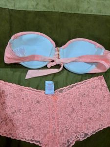 Peach Lace Lingerie Set