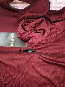 Halter neck ribbon rose top