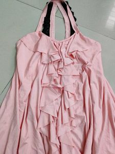 Pink Ruffle Mini Dress