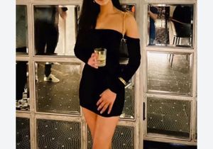 My Favourite Black Off Sleeve Dress