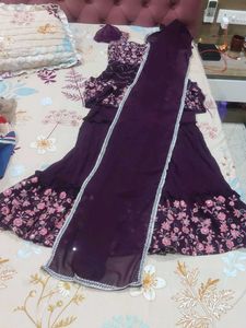 Embroidered Georgette Kurta and Sharara set