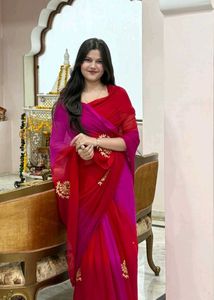 Elegant Red &amp; Pink Saree