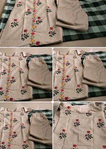 Floral Embroidered Kurti Set