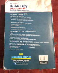 T.S Grewal&#39;s Double Entry Book Keeping CBSE 12 (Vol.1: Accounting For Partnership Firms)