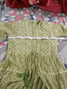 Green Embroidered Gown