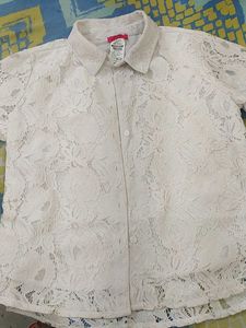 Lace Button Down Shirt