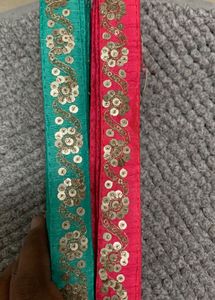 Clearance Sale Designer Lace Combo - Green & Pink