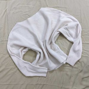 Comfy White Knit Sweater