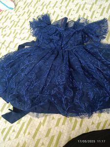 Cute Navy Blue Party Frock(12-18 Month Girl)