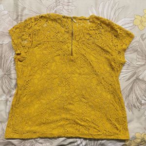 WESTSIDE Lace Tops - Blue &amp; Mustard