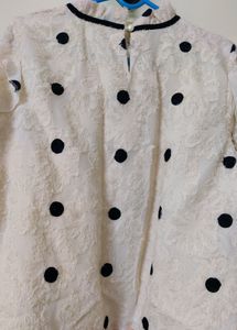 White And Black Polka Dot Top