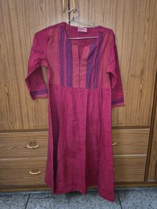 Fabindia Maroon Ethnic Dress kurta with
