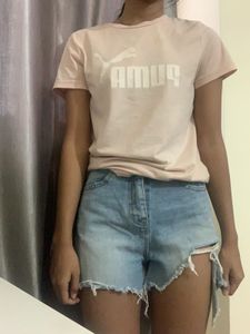 Distressed Denim Shorts